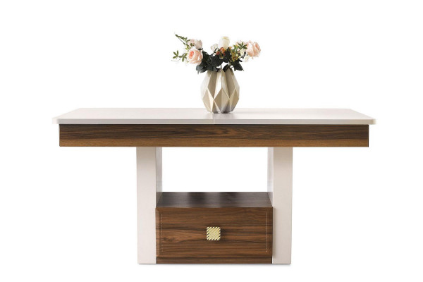 Beige Essgruppe Designer Holz Esstisch Polster 6x Stühle 7tlg Set Neu
