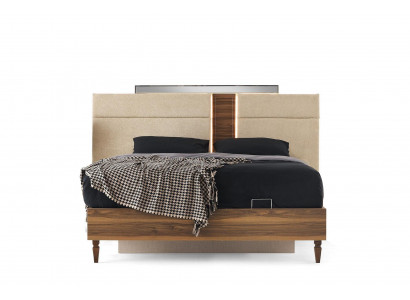 Schlafzimmer Braunes Doppelbett Designer Bettrahmen Luxus Holzgestell