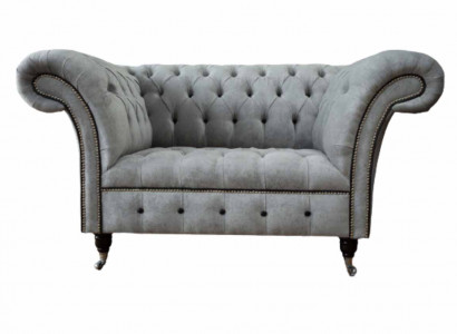 Chesterfield Sessel Stoff Wohnzimmer Design Polster Textil Design Luxus