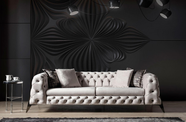 Weiße Chesterfield Polstergarnitur Sofagarnitur 4-Sitzer Sessel  2tlg