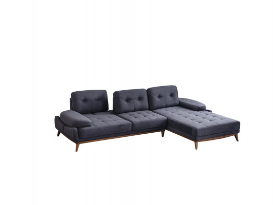 Blaues Wohnzimmer Ecksofa L-Form Couch Stilvolles Sofa Designer Sitzmöbel