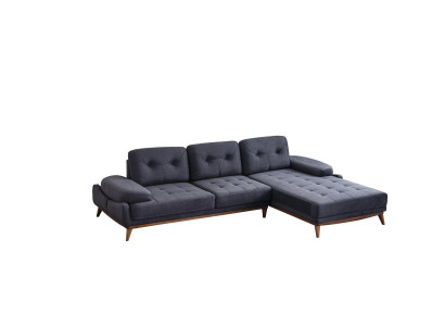 Blaues Wohnzimmer Ecksofa L-Form Couch Stilvolles Sofa Designer Sitzmöbel