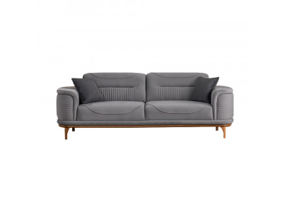 Modernes Graues Sofa Hochwertiges Textil für ein Wohnzimmer Neu