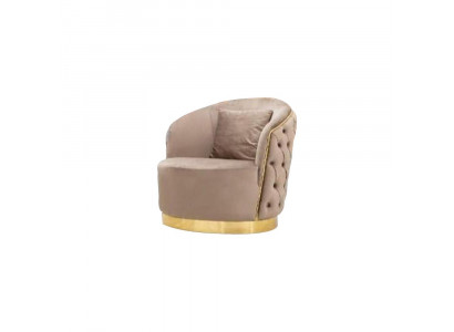 Wohnzimmer Designer Beiger Chesterfield Sessel Polster Möbel Luxus Design