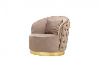 Wohnzimmer Designer Beiger Chesterfield Sessel Polster Möbel Luxus Design