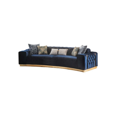 Sofagarnitur Komplette Polstersofa Blau Dreisitzer Modern Sessel neu