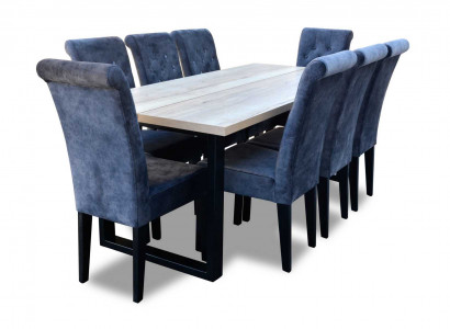 Esszimmer Esstisch 8x Stühle Garnitur Tisch Gruppe 9tlg. Set Komplett