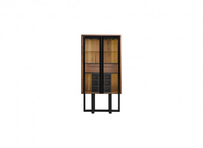 Braune Luxus Vitrine Glasvitrine LED Schrank Designer Bar Schränke Neu