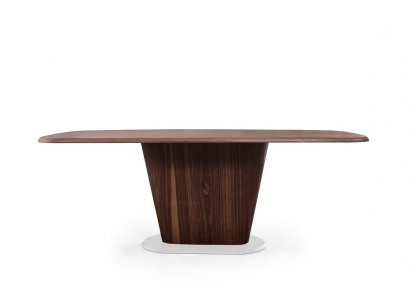 Luxuriöser Esstisch Esszimmer Abgerundeter TIsch Designer Holztische