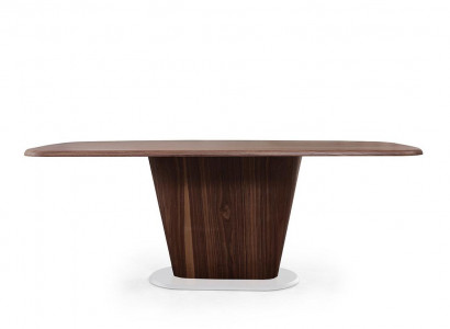Luxuriöser Esstisch Esszimmer Abgerundeter TIsch Designer Holztische