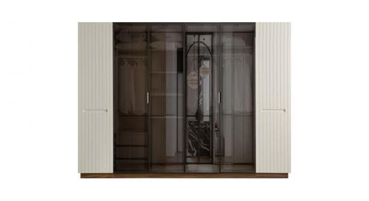 Stilvolle Schlafzimmer Designer Garnitur Textil Doppelbett Edler Schrank