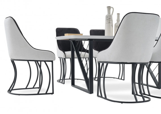Esszimmer Set Garnitur Tisch 6x Stühle Design Modern Möbel Luxus Esstisch Neu