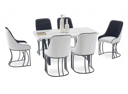 Esszimmer Set Garnitur Tisch 6x Stühle Design Modern Möbel Luxus Esstisch Neu