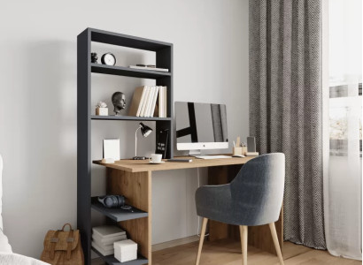 Schlafzimmer Jugendzimmer Schreibtisch Computertisch Modern Design Braun Grau