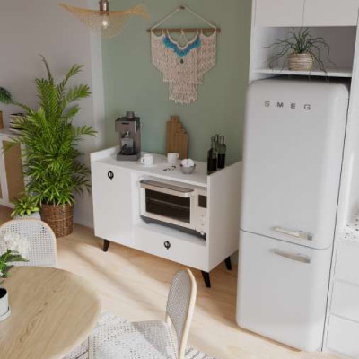 Esszimmer Schrank Kaffeeschrank Modern Design Weiß Farbe Rechteckig