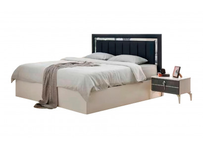 Modern Design Grau Weiß Bett Schlafzimmer Zweifarbig Doppelbett