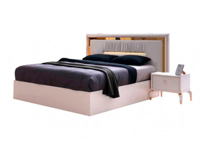 Modern Design Bett Weiß Gold Zweifarbig Modern Design Doppelbett Schlafzimmer