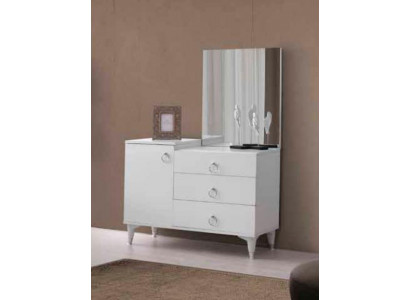 Schminktisch mit Spiegel Weiß Einfarbig Modern Rechteckig Schlafzimmer Design