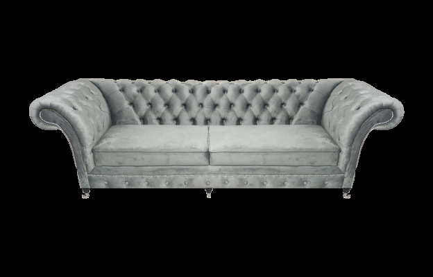 Polstermöbel Grau Sofa Zweisitzer Couch Designer Wohnzimmer Möbel Chesterfield