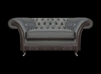 Grau Polstermöbel Sessel Designer Einrichtung Wohnzimmer Neu Chesterfield