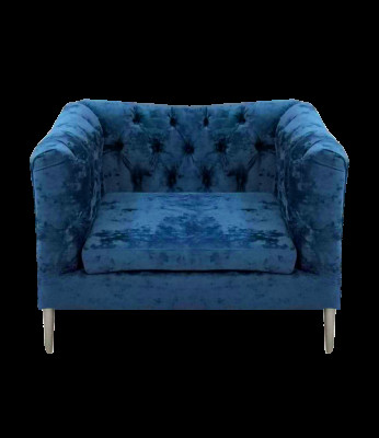 Polstermöbel Blau Sessel Chesterfield Wohnzimmer Modern Polstersitz