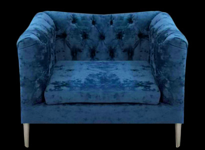 Polstermöbel Blau Sessel Chesterfield Wohnzimmer Modern Polstersitz