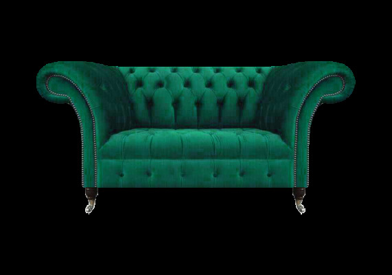 Chesterfield Sofa Zweisitzer Couch Grün Einrichtung Wohnzimmer Polstersofa