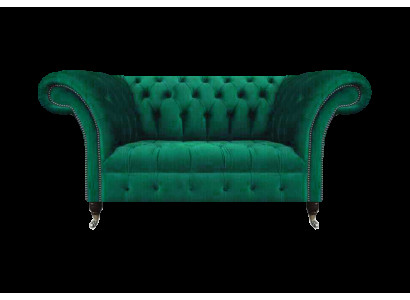Chesterfield Sofa Zweisitzer Couch Grün Einrichtung Wohnzimmer Polstersofa