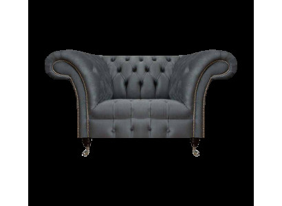 Chesterfield Moderner Grauer Sessel Designer Wohnzimmer Edler Lehnsessel