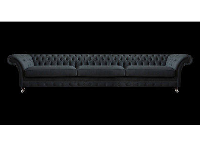Luxuriöse Schwarze Chesterfield Textilcouch Wohnzimmer Edle Stoffsofas