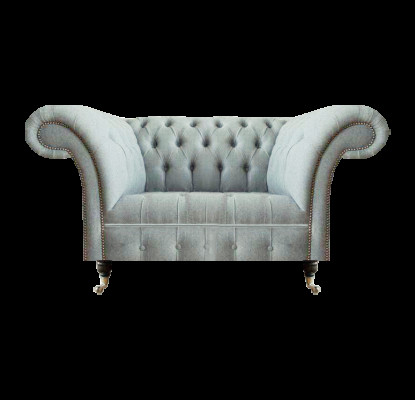Wohnzimmer Chesterfield Hellgrauer Zweisitzer Designer Polster Möbel