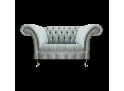 Wohnzimmer Chesterfield Hellgrauer Zweisitzer Designer Polster Möbel