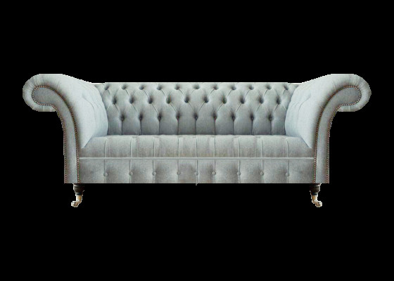 Hellgraue Chesterfield Polstermöbel Wohnzimmer 3-Sitzer Couch Edle Möbel
