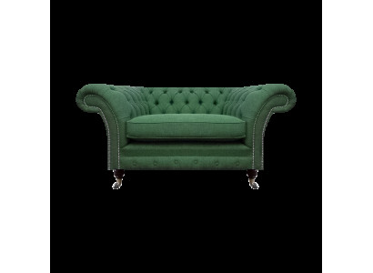 Eleganter Chesterfield Grüner Sessel Wohnzimmer Textil Edler Einsitzer