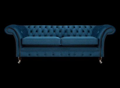 Blaue Wohnzimmer Chesterfield Sitzmöbel Luxus Couchen Designer 2-Sitzer