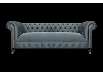 Graues Chesterfield Wohnzimmer Sofa Moderner Dreisitzer Sitzmöbel Couch