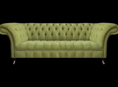 Chesterfield Hellgrünes Sofa Moderner Wohnzimmer Dreisitzer Luxus Möbel