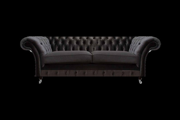 Luxuriöser Chesterfield Schwarzer Zweisitzer Wohnzimmer Sitzmöbel Couch
