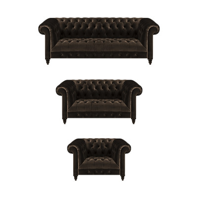 Stilvolle Chesterfield Braune Sofagarnitur Wohnzimmer Moderne Couchen