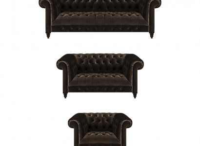 Stilvolle Chesterfield Braune Sofagarnitur Wohnzimmer Moderne Couchen