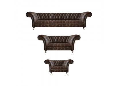 Braune Chesterfield Ledercouchen Wohnzimmer Sofagarnitur Komplettes Set