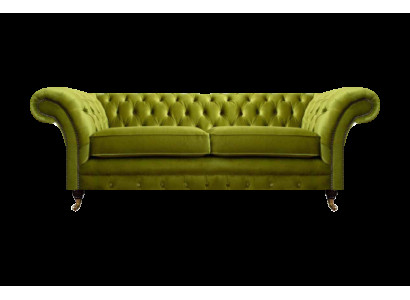 Wohnzimmer Olivengrüner Chesterfield Zweisitzer Polstersofas Edle Couch