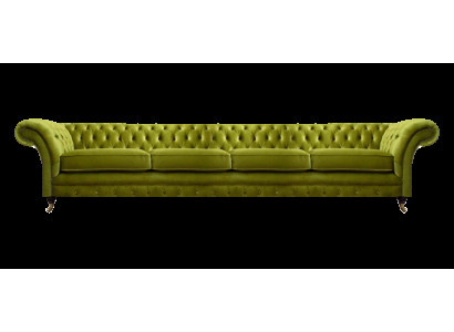 Olivengrüne Chesterfield Möbel Designer 4-Sitzer Couch Textil Sitzmöbel