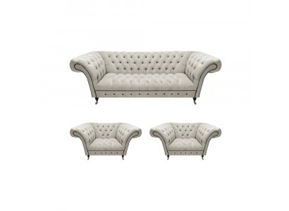 Luxuriöse Chesterfield Möbel Designer 2x Lehnsessel Moderner Dreisitzer