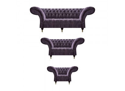 Schicke Lila Chesterfield Sofas Designer Komplette Wohnzimmer Garnitur