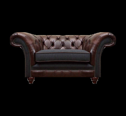 Chesterfield Braun-Grauer Sessel Wohnzimmer Einsitzer Moderne Edle Möbel