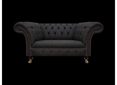 Luxus Chesterfield Sofas Designer Schwarzer Zweisitzer Wohnzimmer Möbel