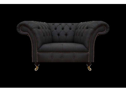 Schwarzer Chesterfield Sessel Designer Sitzmöbel Luxuriöser Einsitzer