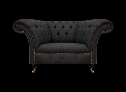 Schwarzer Chesterfield Sessel Designer Sitzmöbel Luxuriöser Einsitzer