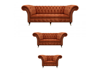 Braune Chesterfield Sitzmöbel Wohnzimmer Designer Couchen 3tlg Garnitur